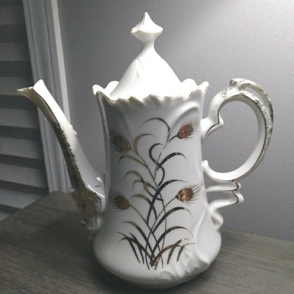 LEFTON China Gold Wheat Coffee Pot 20590 EXCELLENT CONDITION